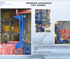 Manipulateur industriel auto équilibré pour bassines