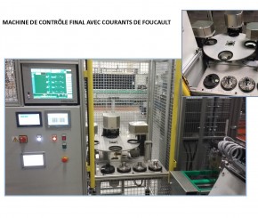 Machine de controle final avec courants de Foucault